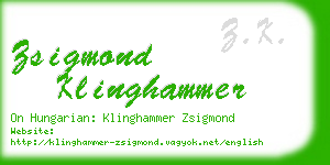 zsigmond klinghammer business card